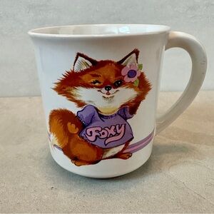 Vintage Foxy Lady FOX Mug Wallace Berrie & Co Animal Talk Series 1982 Japan